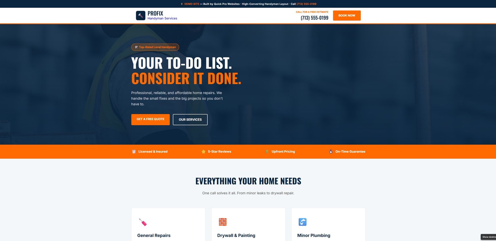 Handyman website example