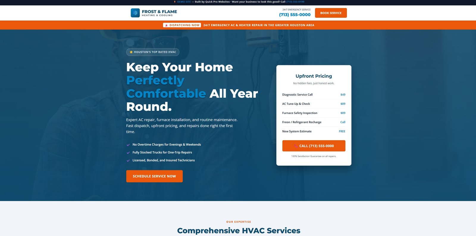HVAC website example