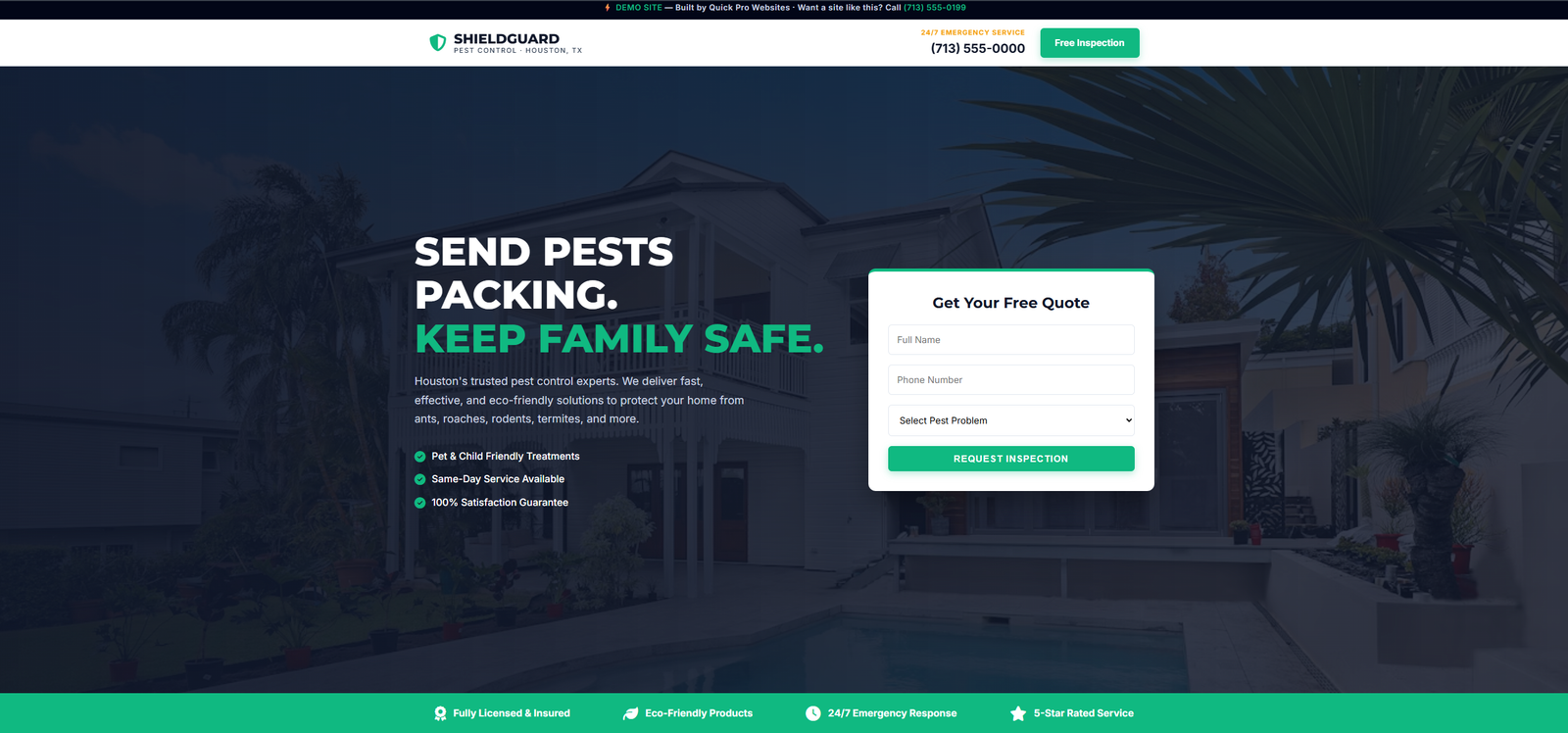 Pest control website example